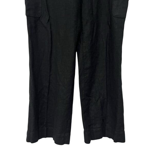 House of Harlow 1960 Pants Black Cargo Linen Blend Women's 6 Straight Leg - Picture 3 of 7